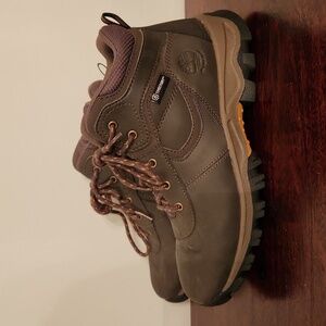 Timberland Boy’s Brown Leather Waterproof Lace-Up Outdoor Hiking Boots Size 4.5